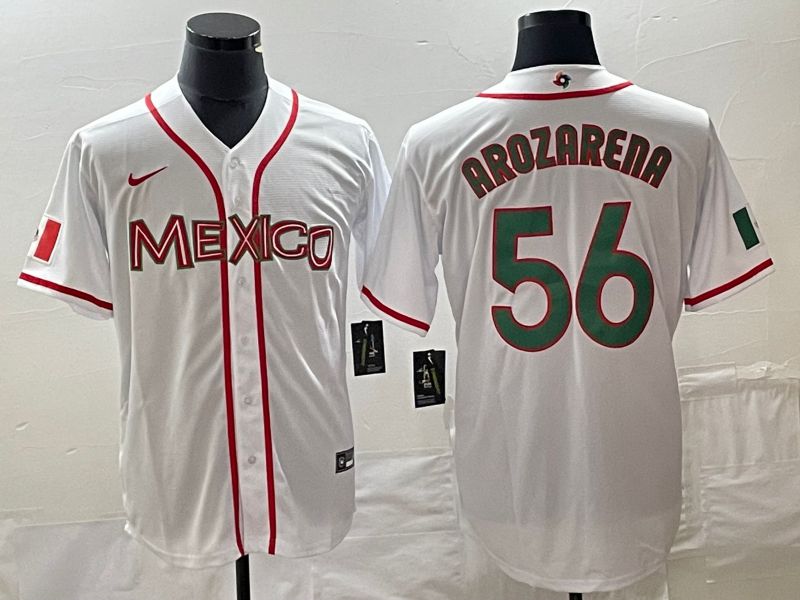Men 2023 World Cub Mexico #56 Arozarena White green Nike MLB Jersey 10->more jerseys->MLB Jersey